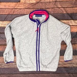 VTG Prides Landing Gray Zip Up 1980s Fleece Coat Jacket Outerwear